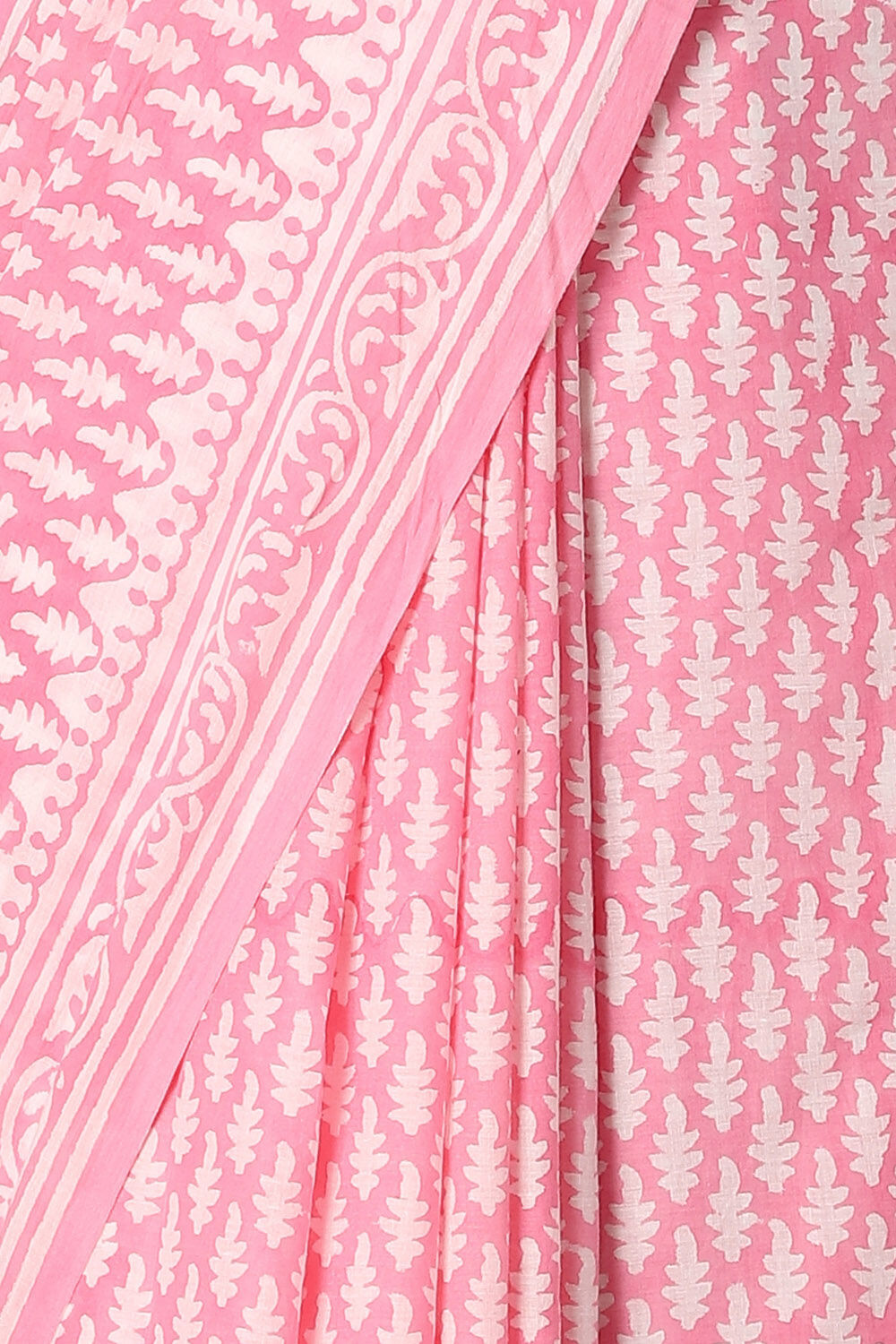 Light Pink Pure Cotton Sanganeri Printed Saree image number null