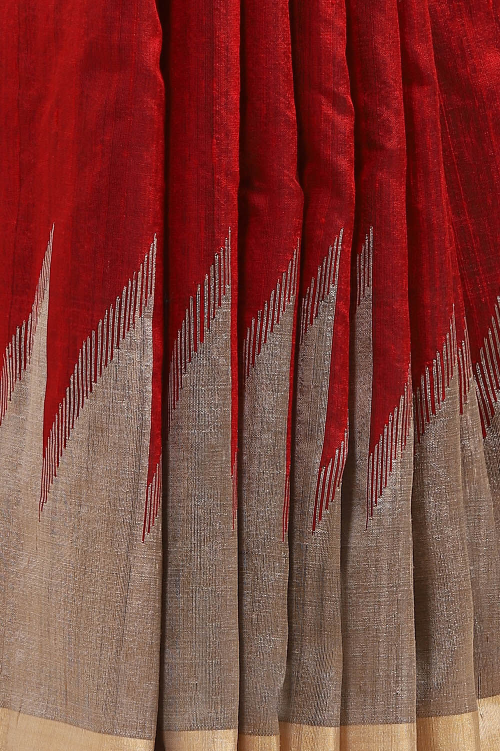 Red Pure Silk Woven Saree image number null