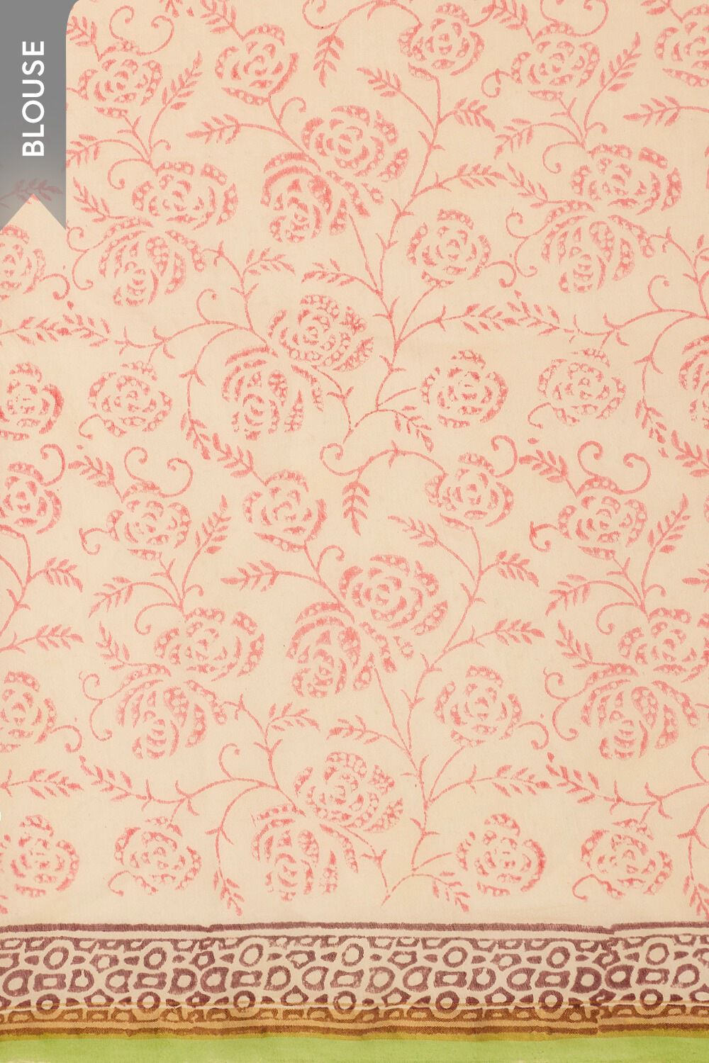 Peach Rajasthan Pure Silk Cotton Printed Sanganeri Saree image number null