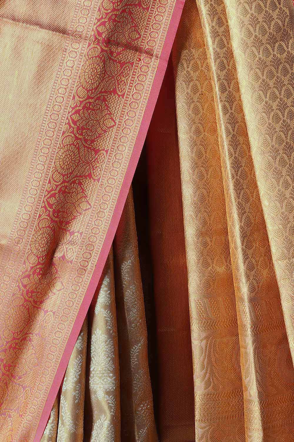 Gold Pure Tissue Silk Kanjivaram inspired Saree image number null