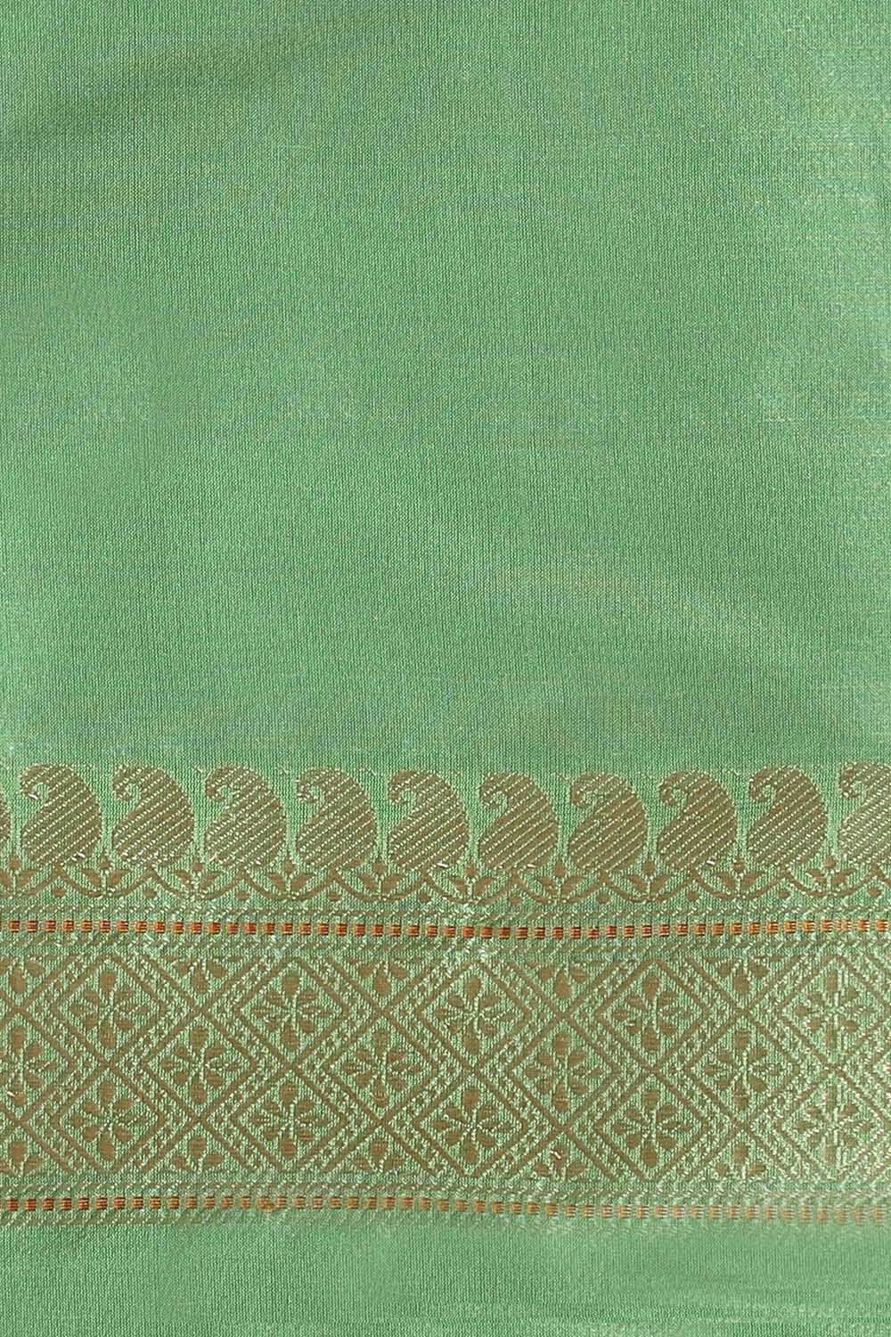 Light Green Pure Silk Banarasi Brocade Saree image number null