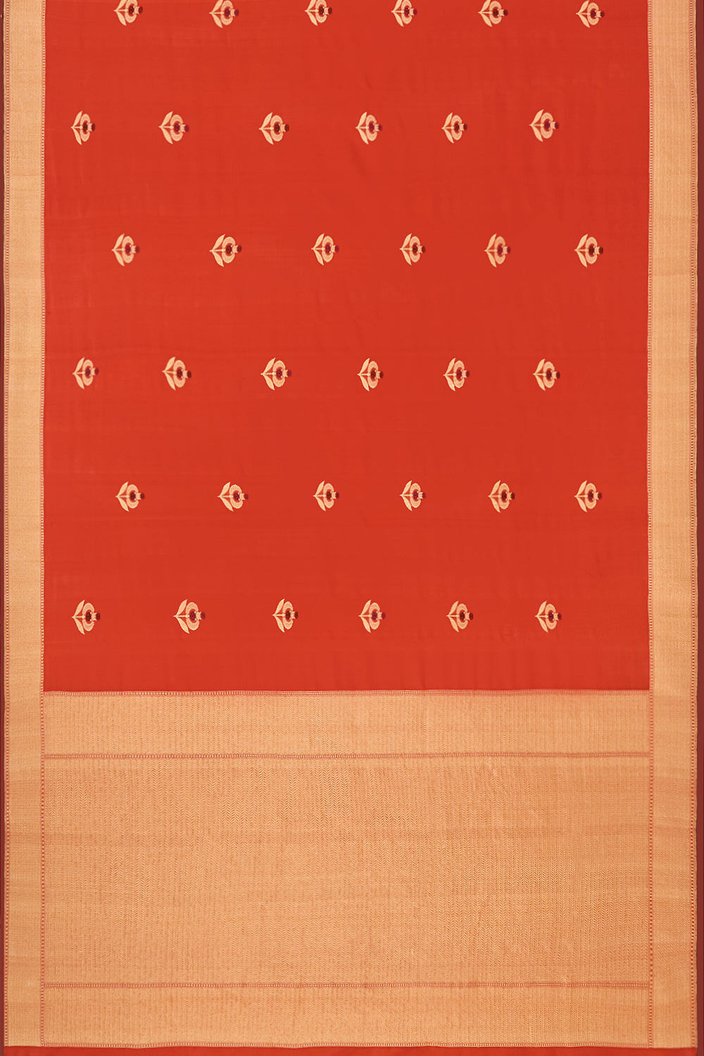 Orange Pure Silk Kadwa Banarasi Saree image number null