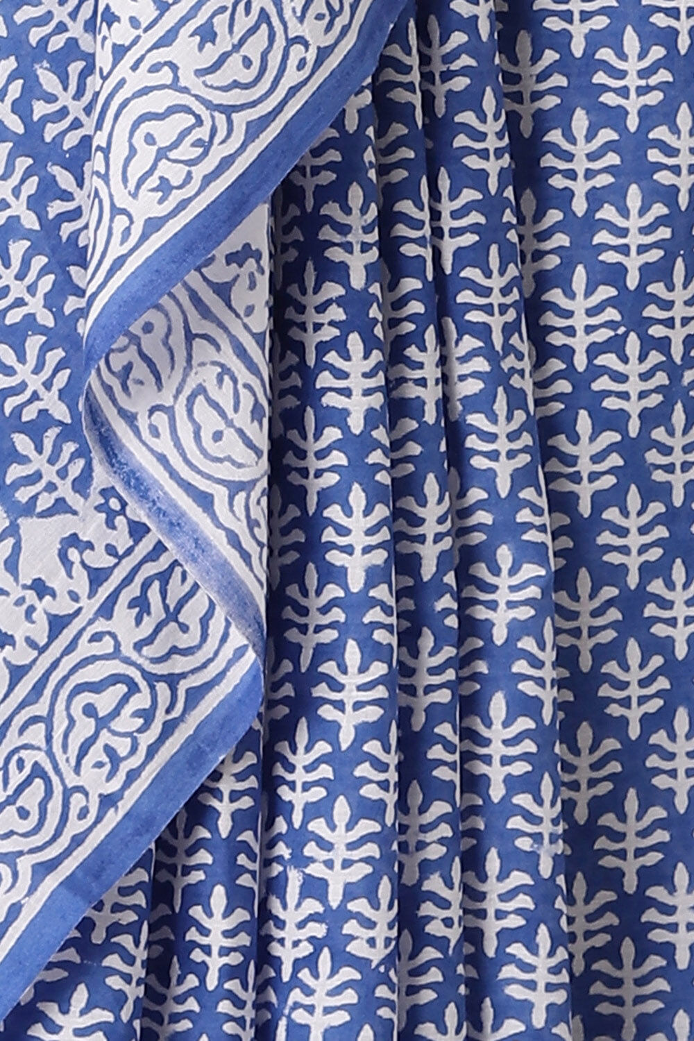 Blue Pure Cotton Sanganeri Printed Saree image number null