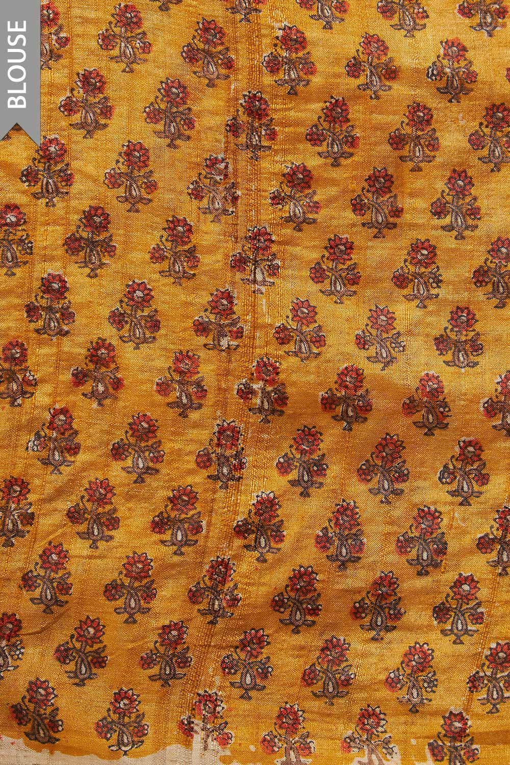 Beige Pure Tussar Silk Embroidered Saree image number null