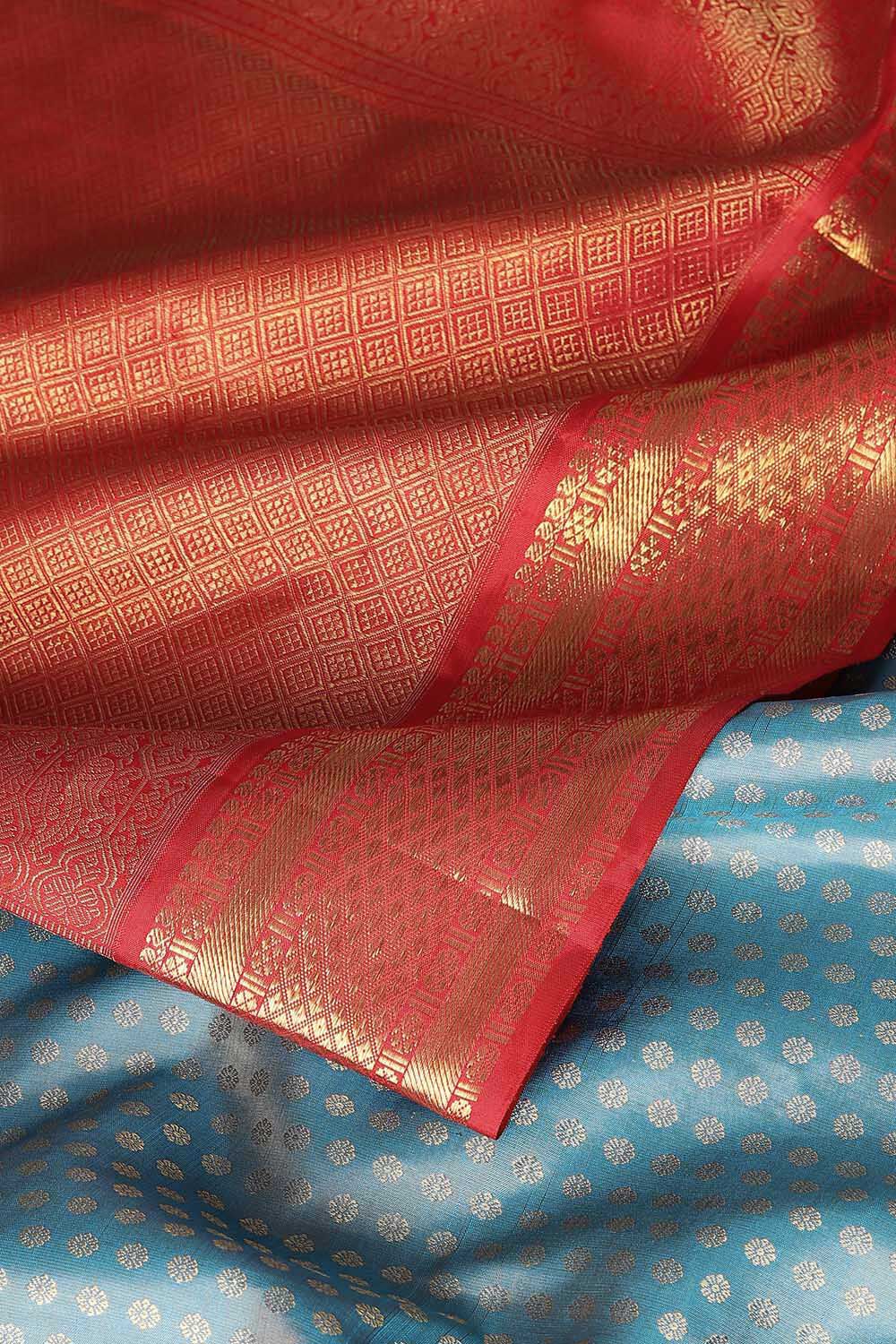 Blue Pure Zari Pure Silk Kanjivaram Saree image number null
