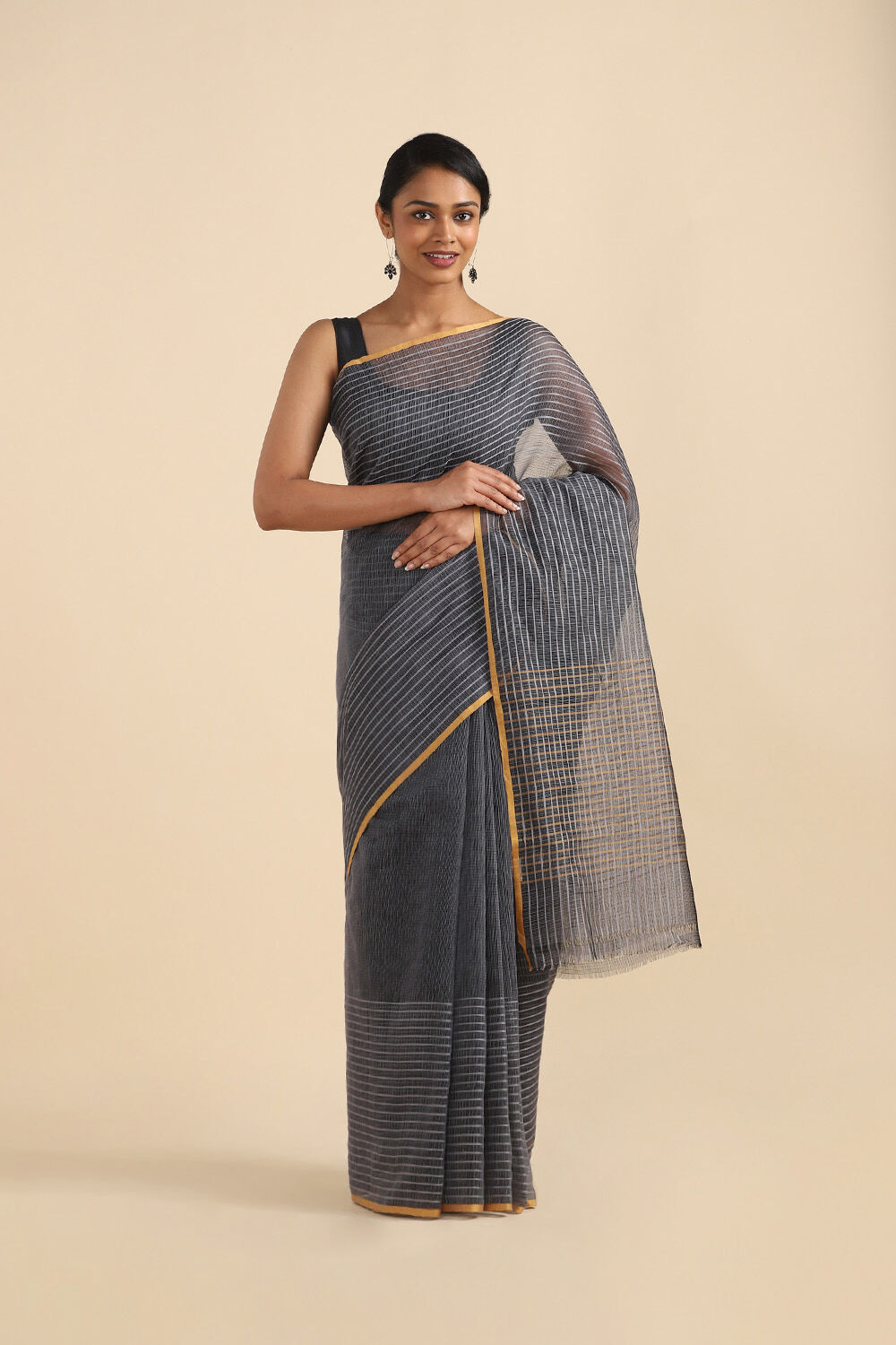 Grey Pure Silk Kota Saree image number null