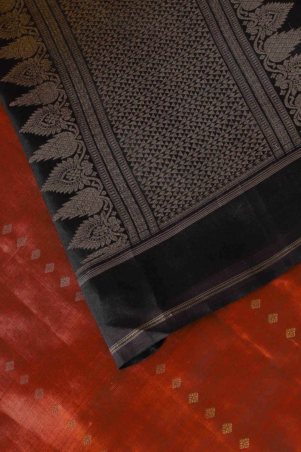 Orange Pure Silk Kanjivaram Saree image number null