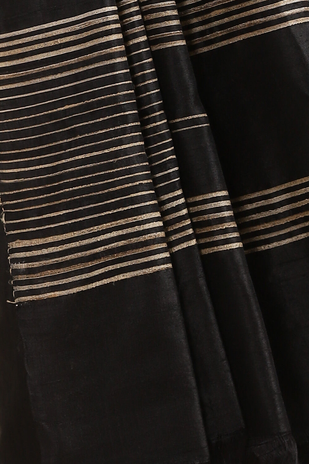 Black Pure Silk Woven Saree image number null