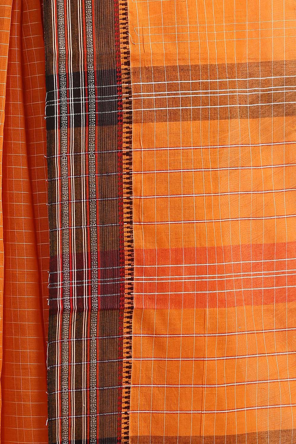 Orange Pure Cotton Naranyanpet Saree image number null