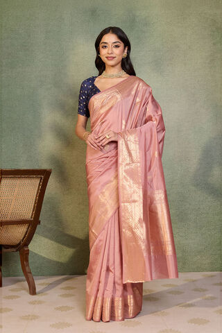 Light Pink Banarasi Inspired Design Silk Viscose Kadwa Saree thumbnail image number null