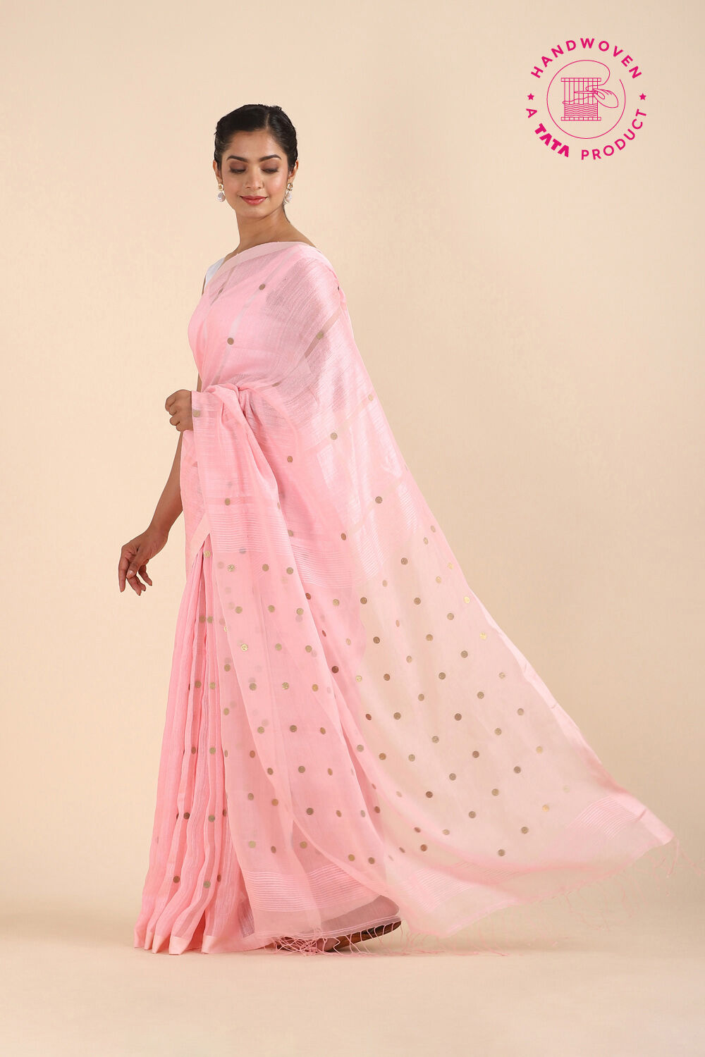 Pink Pure Silk Vanya Bengal Saree image number null