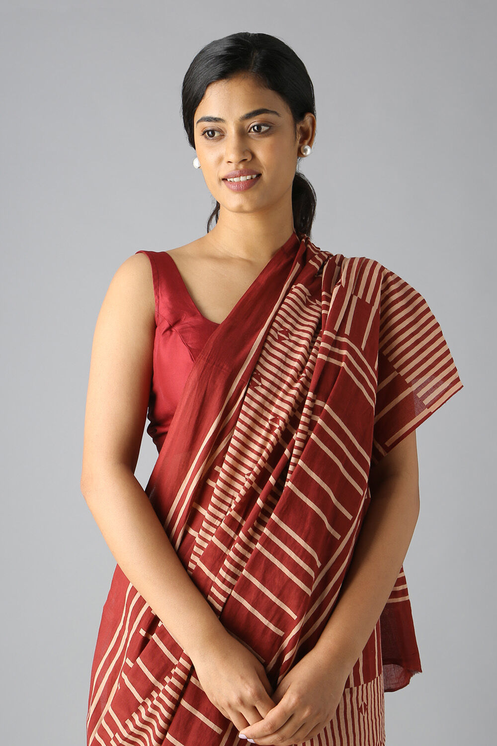 Beige Pure Cotton Printed Saree image number null