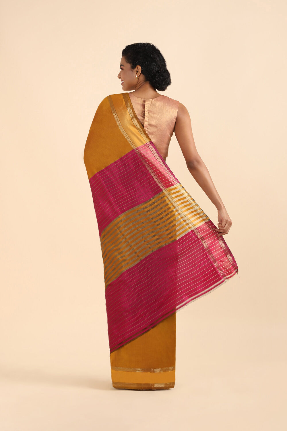 Yellow Pure Silk Woven Saree image number null