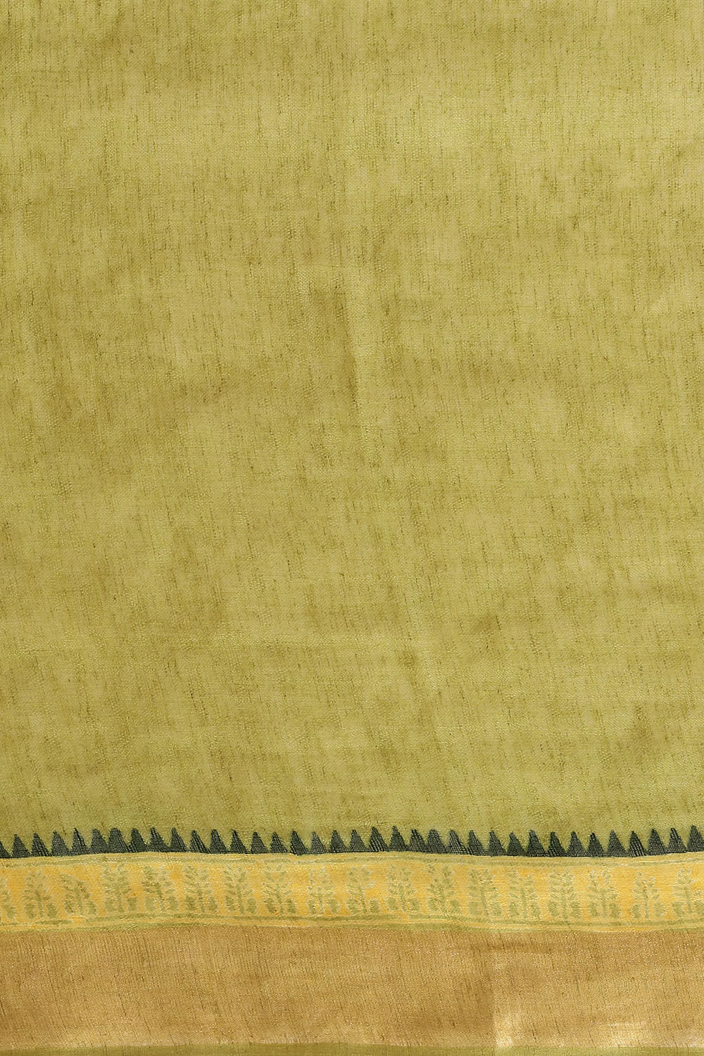Green Pure Linen Printed Saree image number null