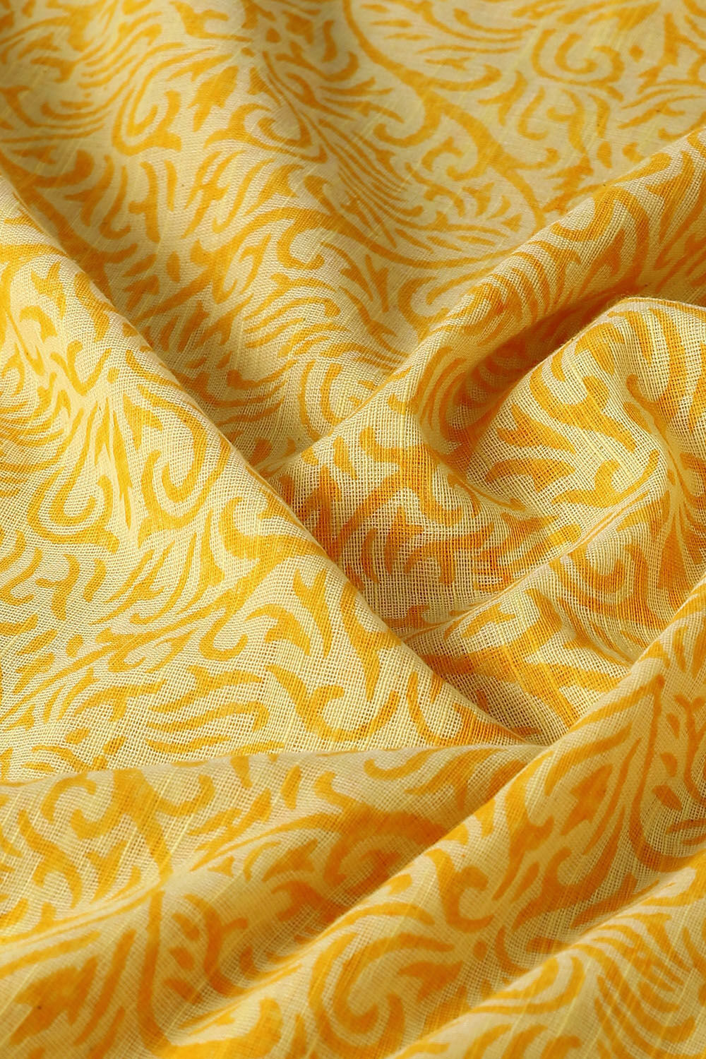 Yellow Pure Cotton Printed Saree image number null
