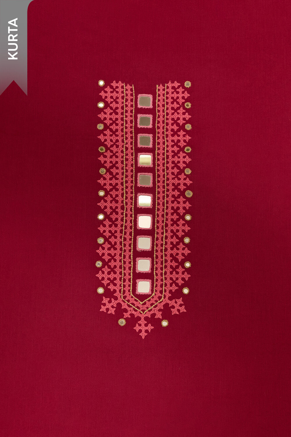 Pink Pure Cotton Embroidered Unstitched Suit Set image number null