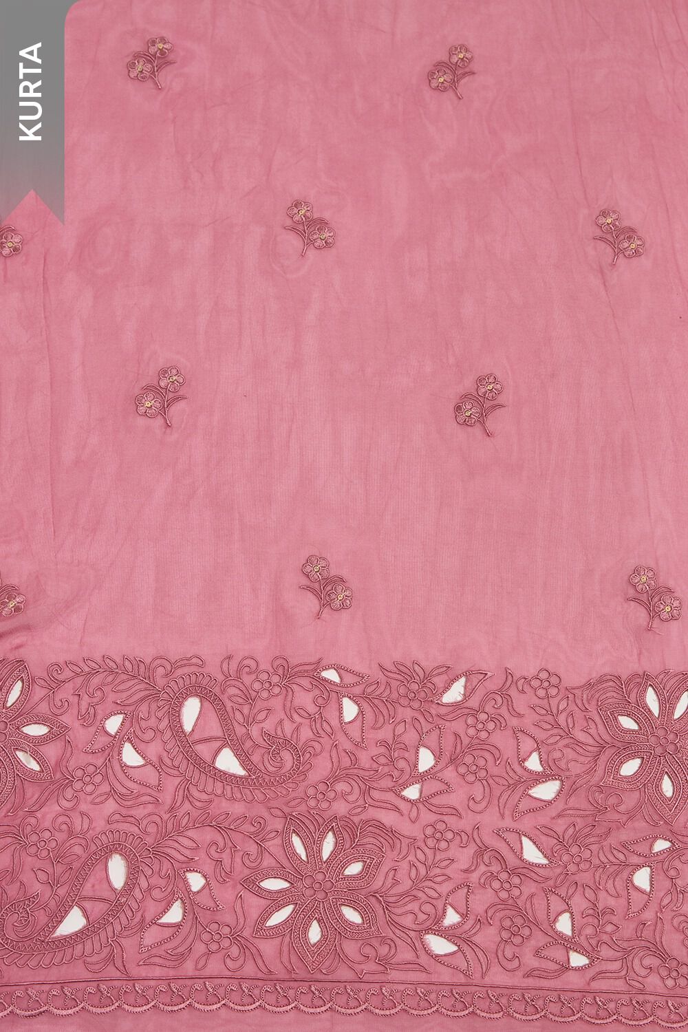 Dark Pink Viscose Embroidered Unstitched Suit Set image number null