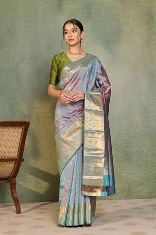 Light Blue Woven Apsara Silk Viscose Saree thumbnail image number null