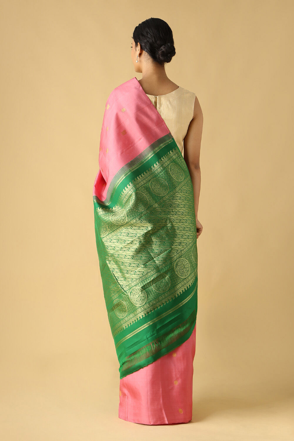 Light Pink Pure Silk Kanjivaram Saree image number null