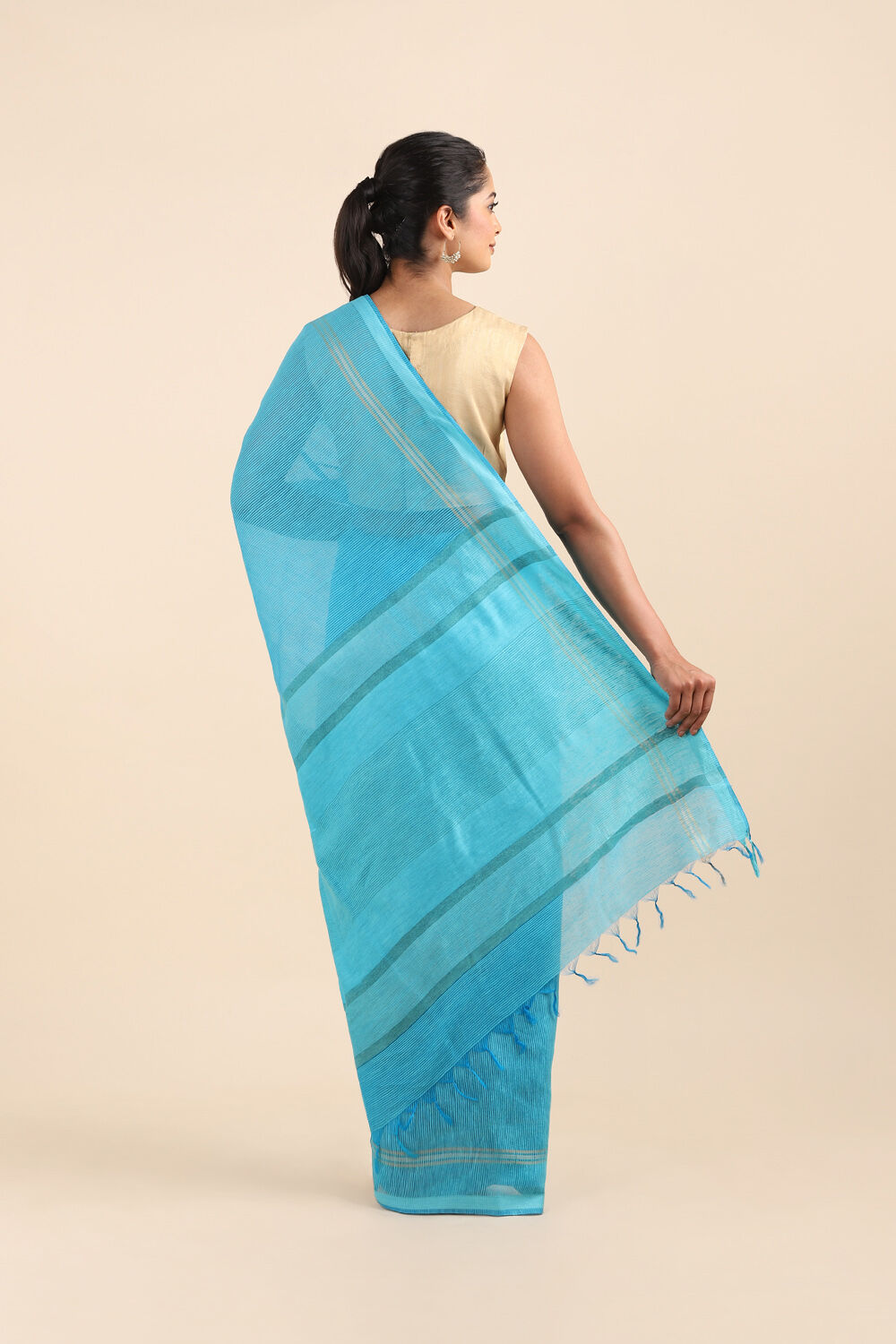 Brown Pure Silk Woven Saree image number null