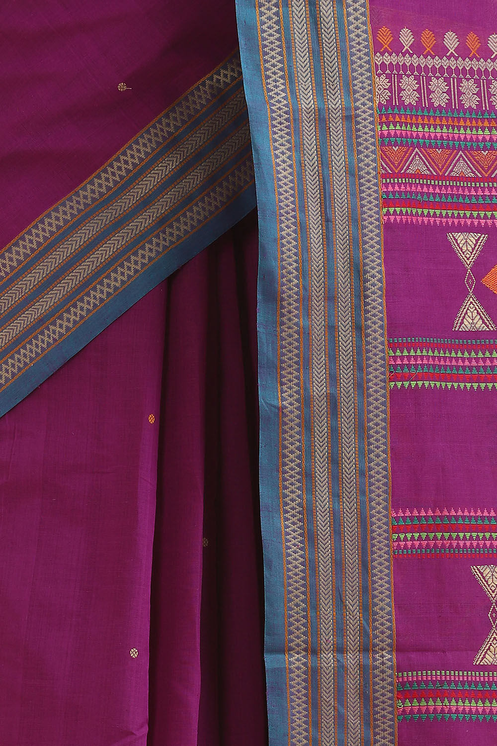 Purple Pure Cotton South Saree image number null