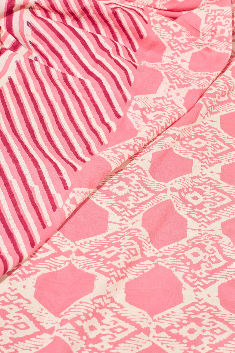 Light Pink Rajasthan Pure Cotton Dabu Block Printed Saree image number null