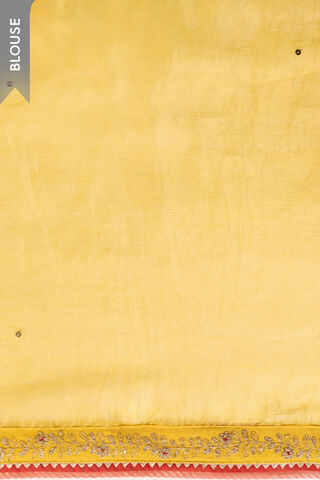 Yellow   Pure Silk Cotton Embroidered Saree thumbnail image number null