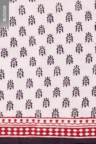 Black Bagh Block Printed Pure Cotton Saree thumbnail image number null
