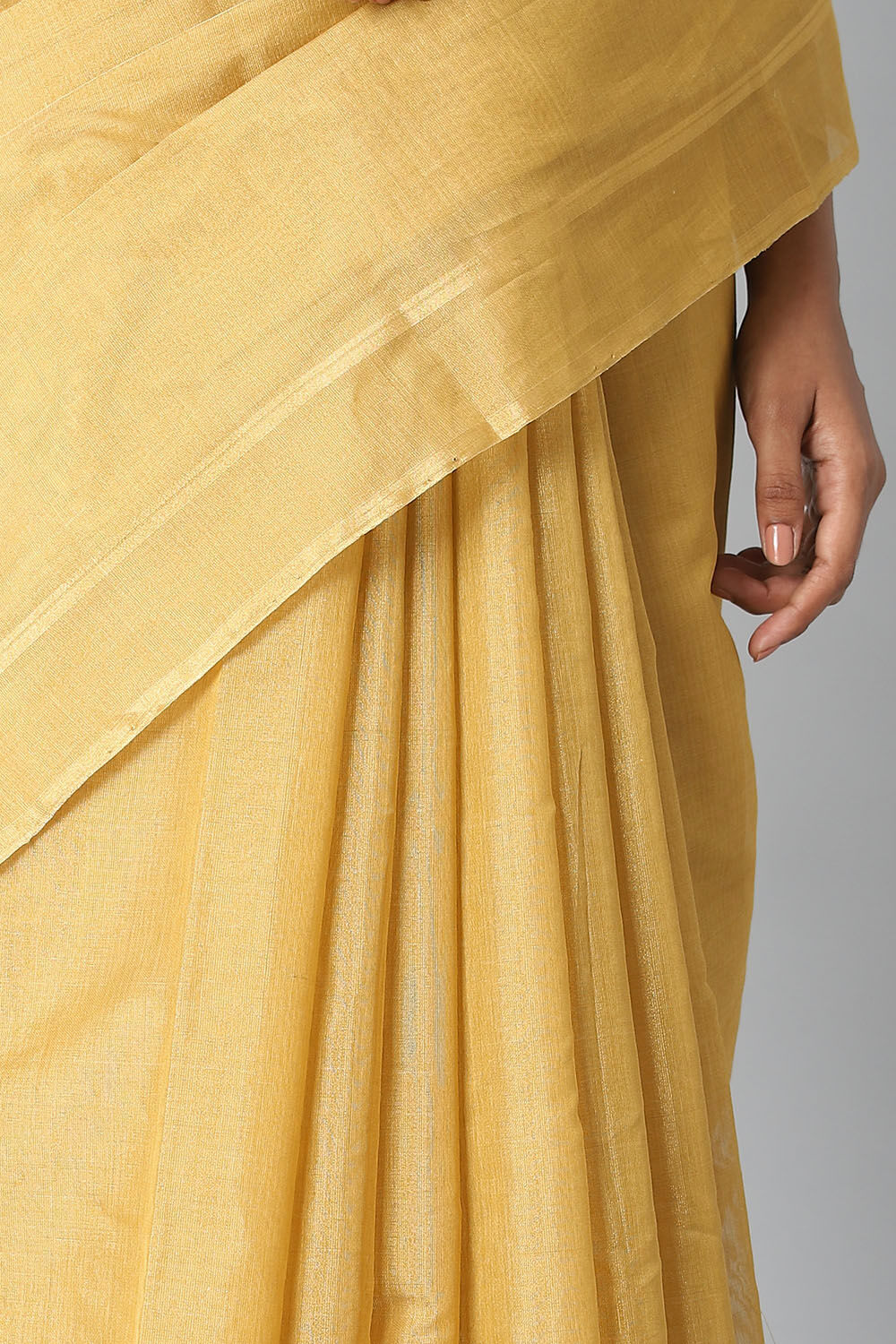 Gold Pure Cotton Tissue Chanderi Saree image number null