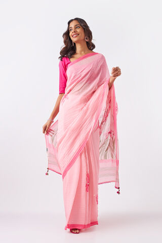 Light Pink Pure Silk Cotton Digital Printed Saree image number