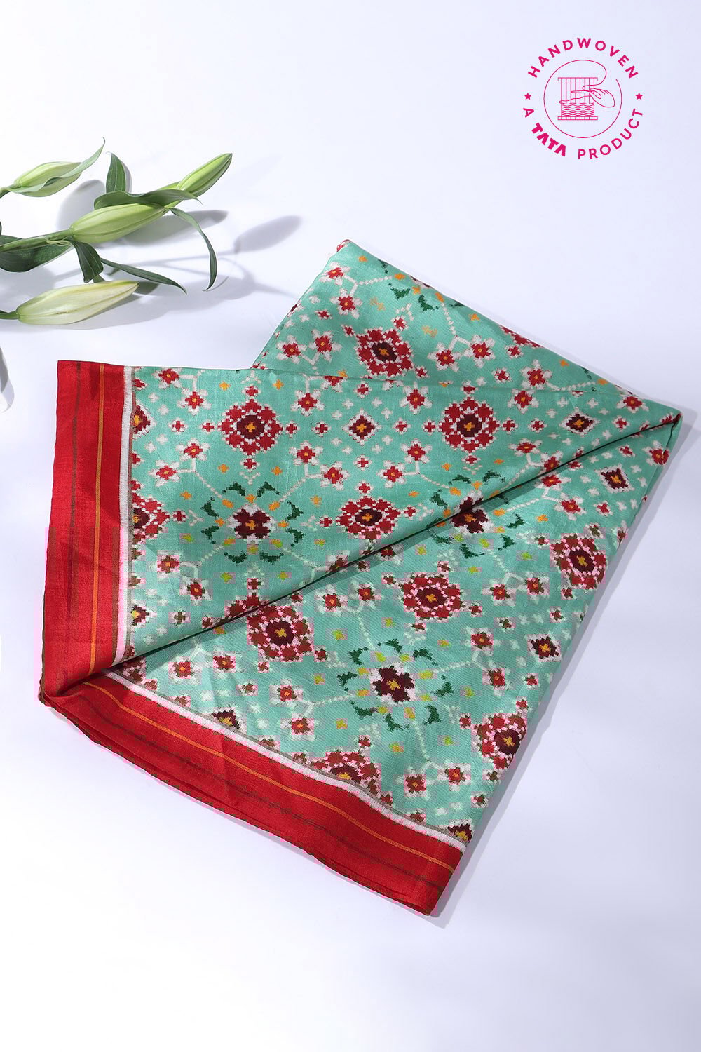 Green Pure Silk Patan Patola Navaratna Bhat Saree image number null