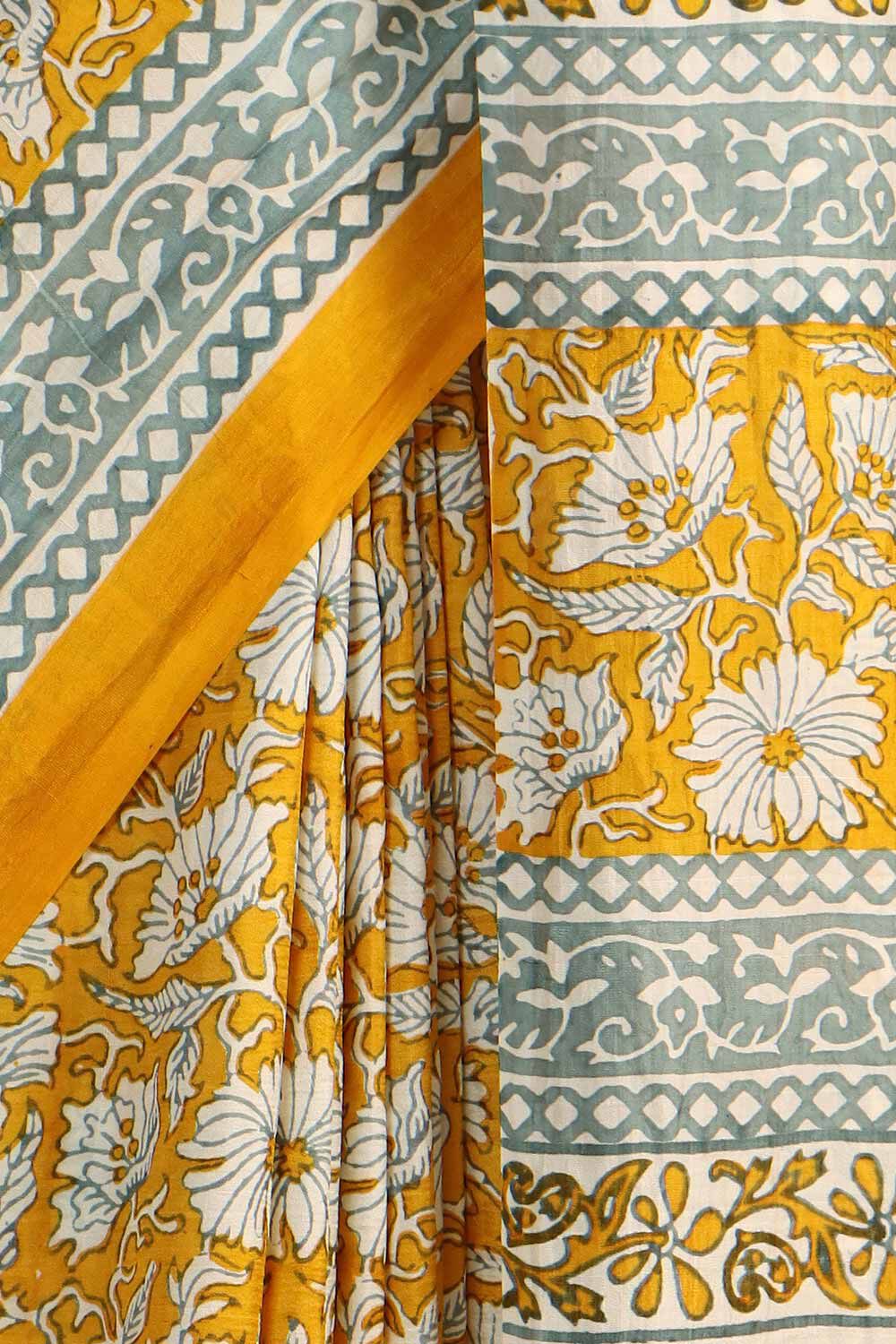 Multicolored Pure Silk Printed Saree image number null