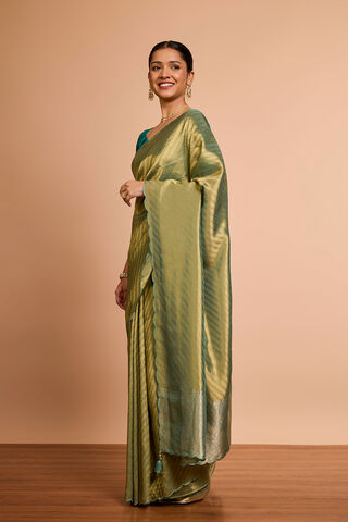Green Woven Viscose Tissue Saree thumbnail image number null