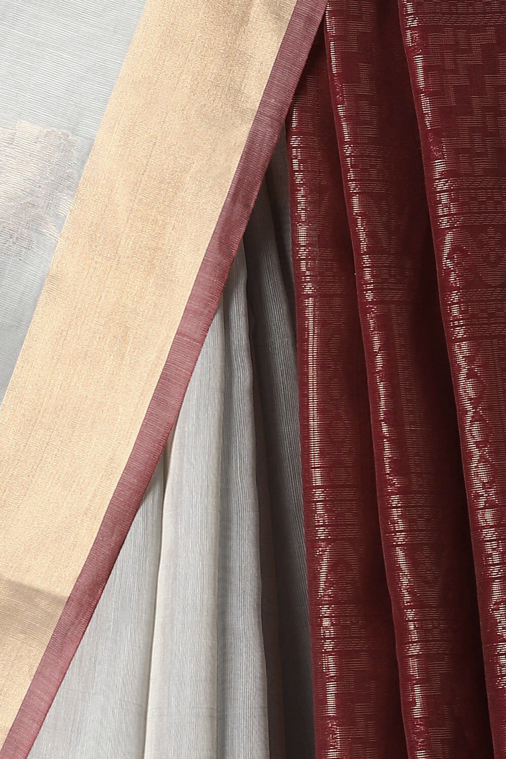 Grey Pure Silk Cotton South Saree image number null