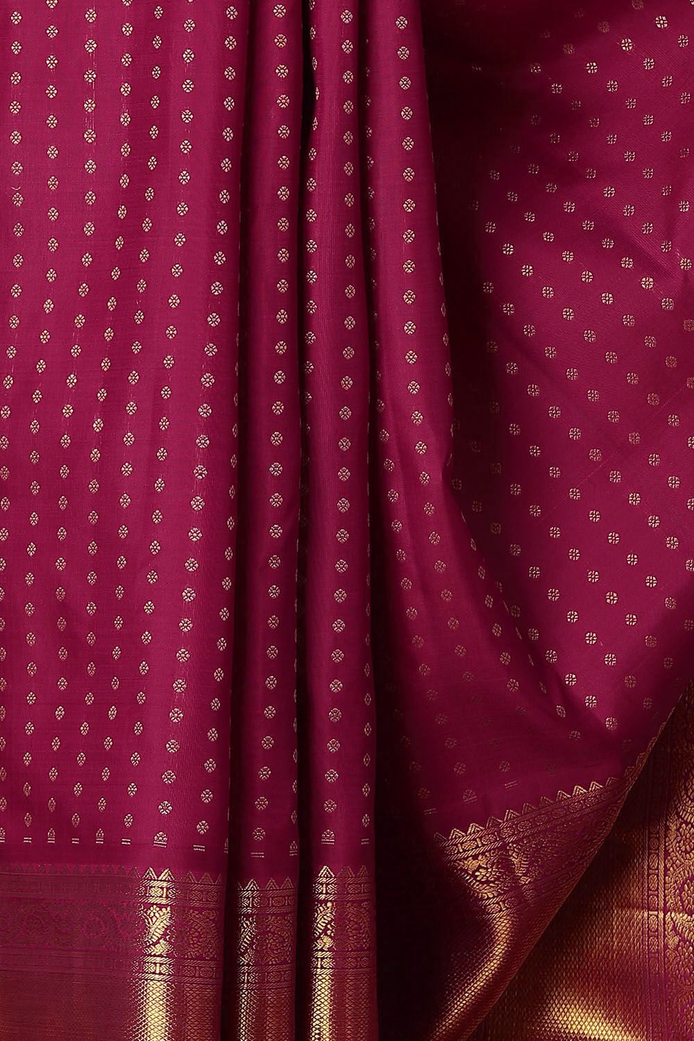 Dark Pink Pure Silk Kanjivaram Saree image number null