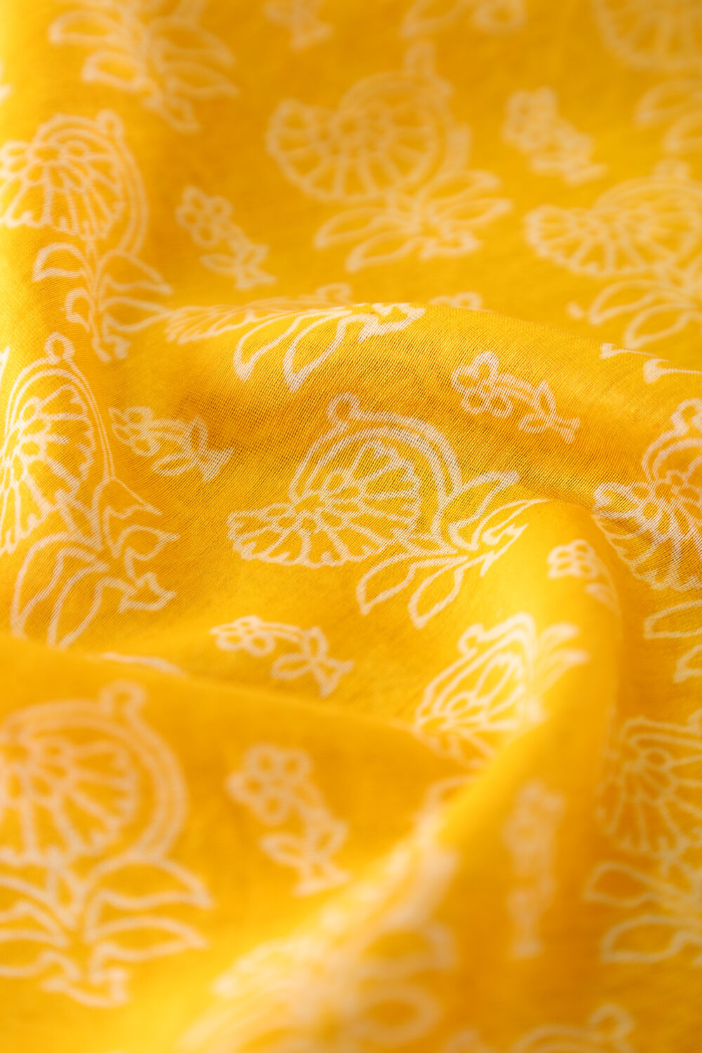 Bright Yellow Pure Silk Cotton Suit Set image number null