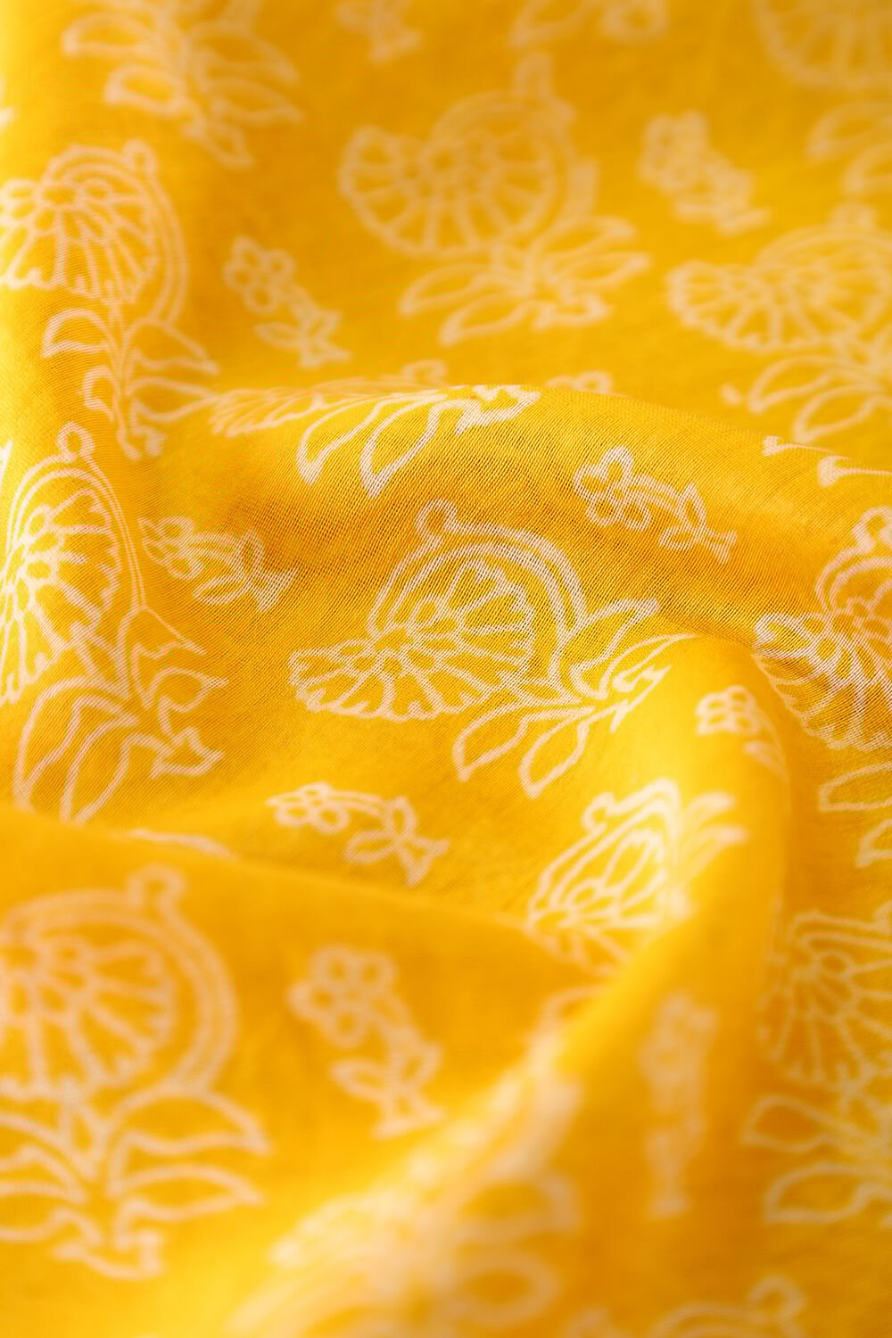 Bright Yellow Pure Silk Cotton Suit Set image number null