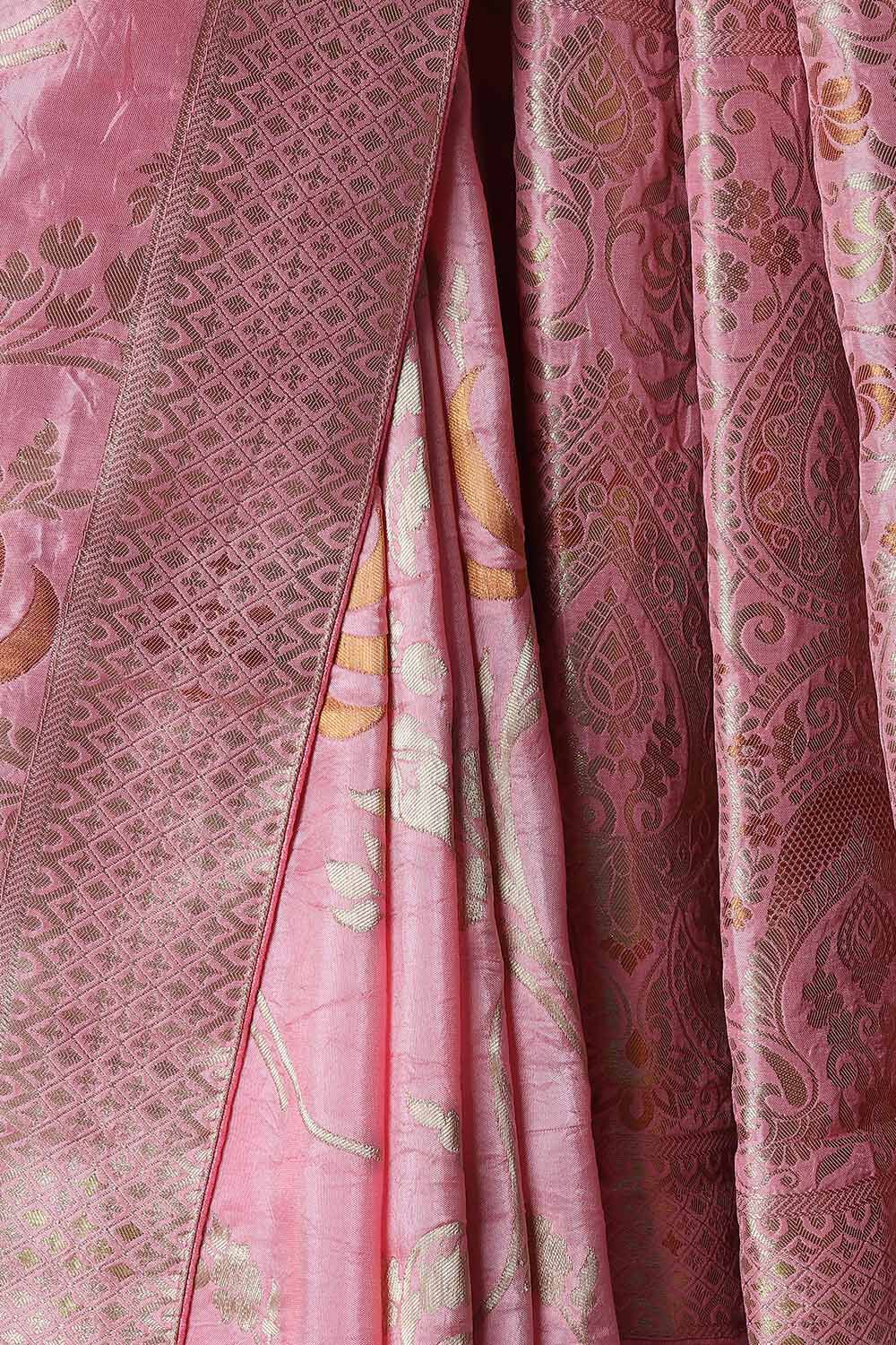 Light Pink Luxe Woven Saree image number null
