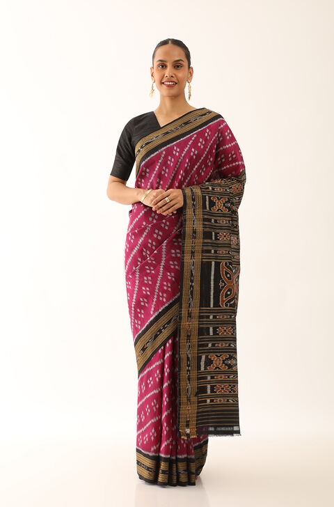 Pink Ikat Pure Silk Ikat Saree