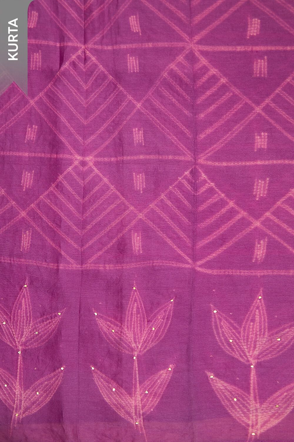 Dark Pink Tie & Dye Shibori Pure Silk Cotton Unstitched Suit Set image number null