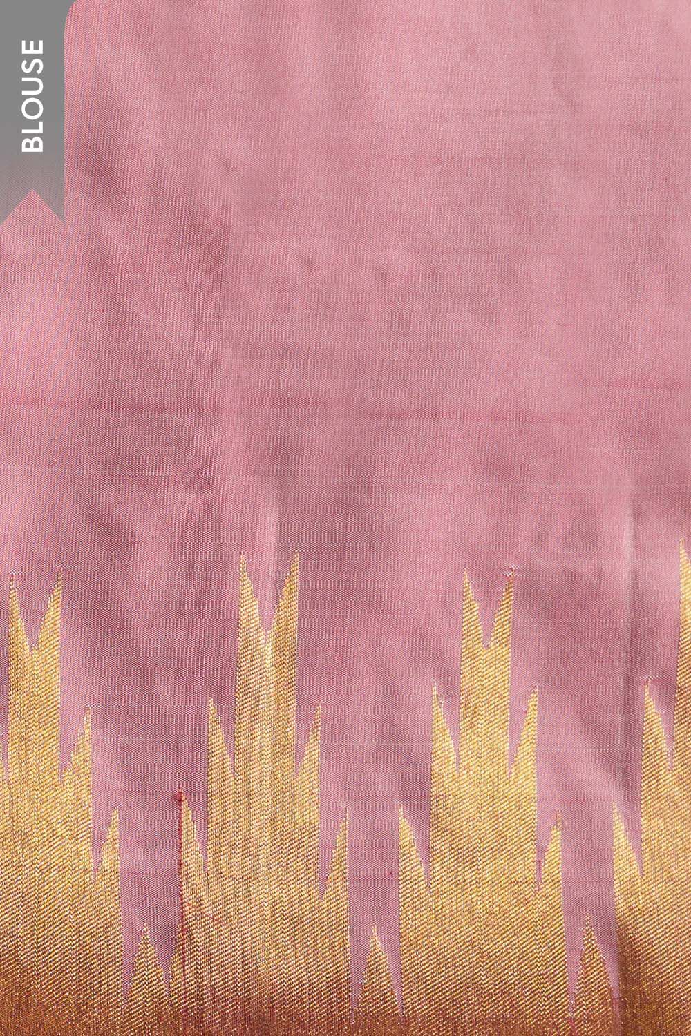 Pink Woven Pure Silk Kanjivaram Saree image number null