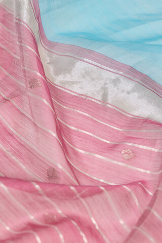 Light Blue Woven Pure Silk Cotton Chanderi Saree thumbnail image number null