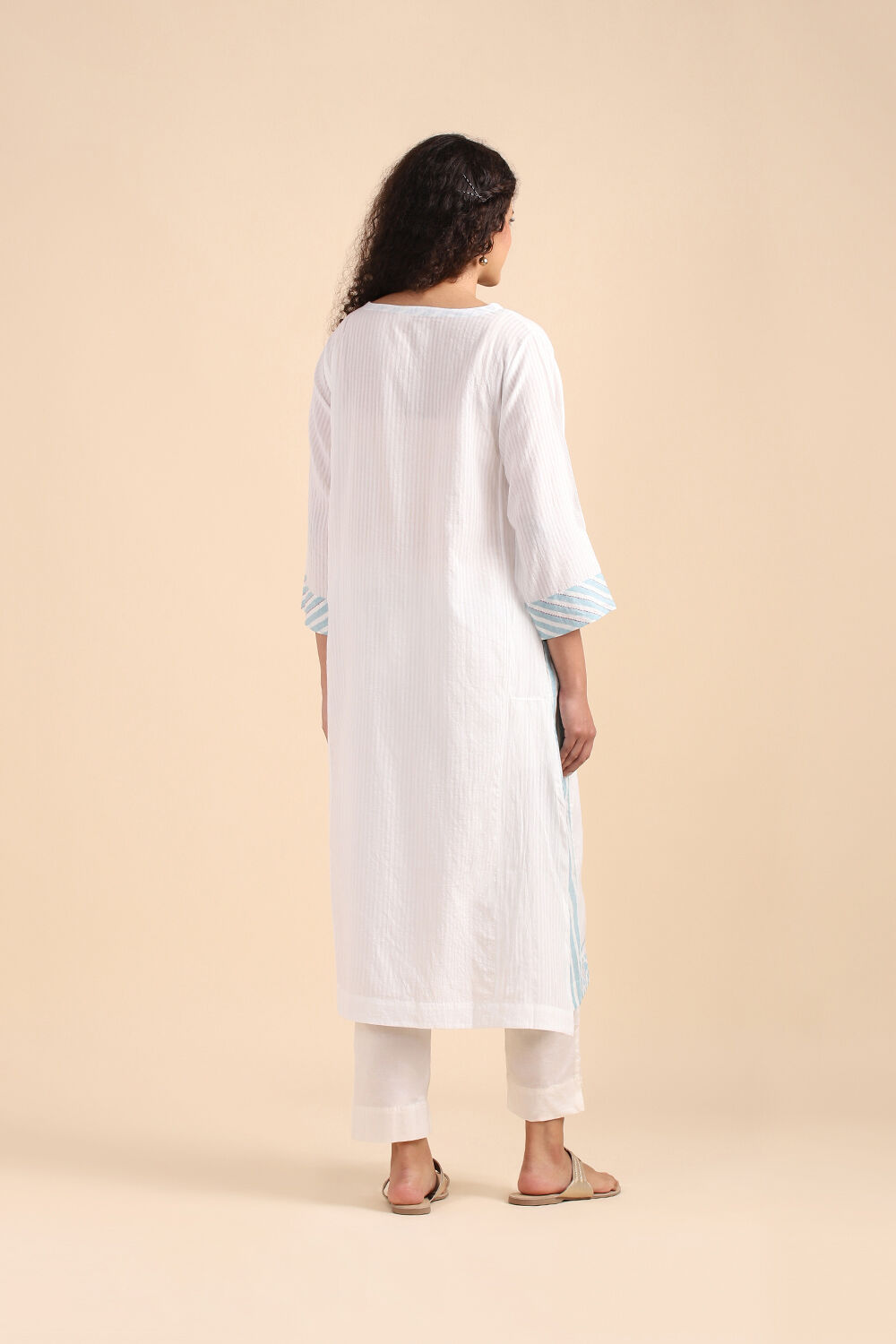 Offwhite Cotton Jamdani Kurta image number null