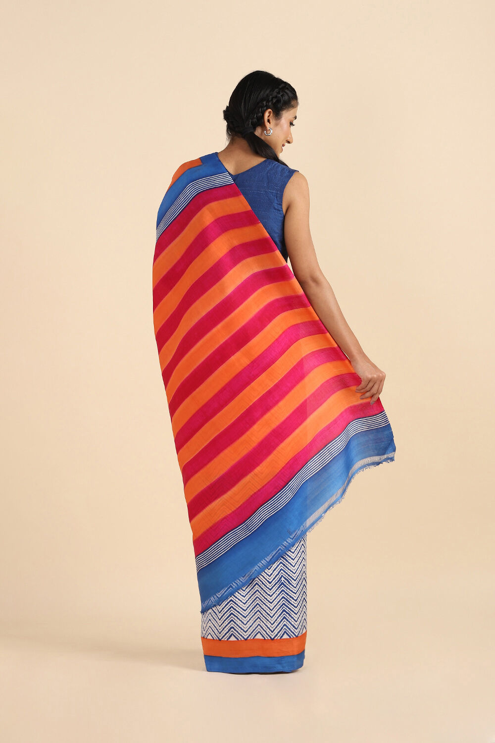 Blue Pure Silk Printed Saree image number null
