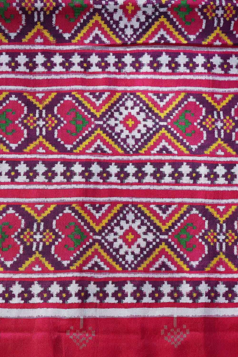 Pink Pure Silk Patan Patola Chanda Bhat Saree image number null