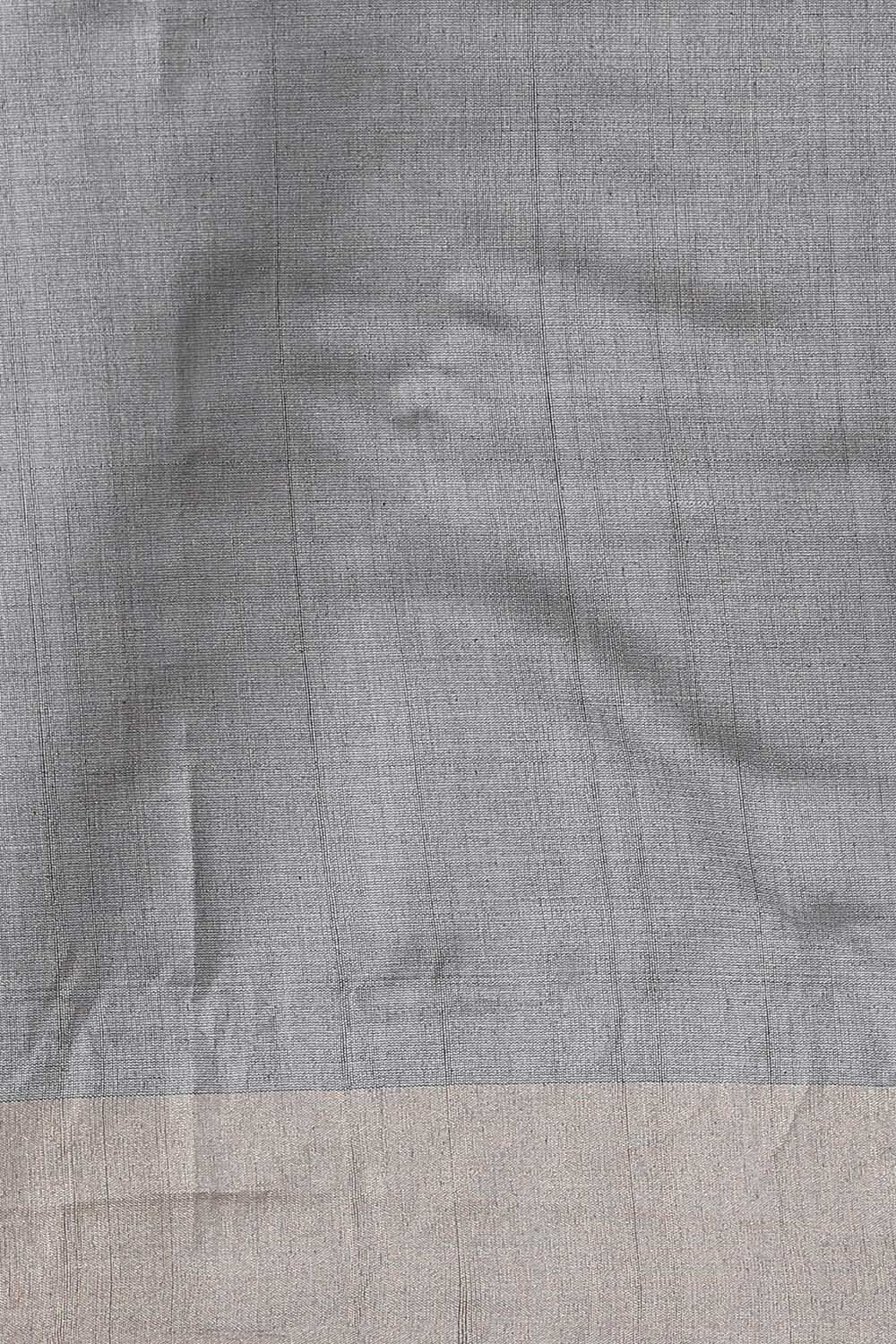 Dark Blue Pure Tussar Silk Bhagalpuri Saree image number null