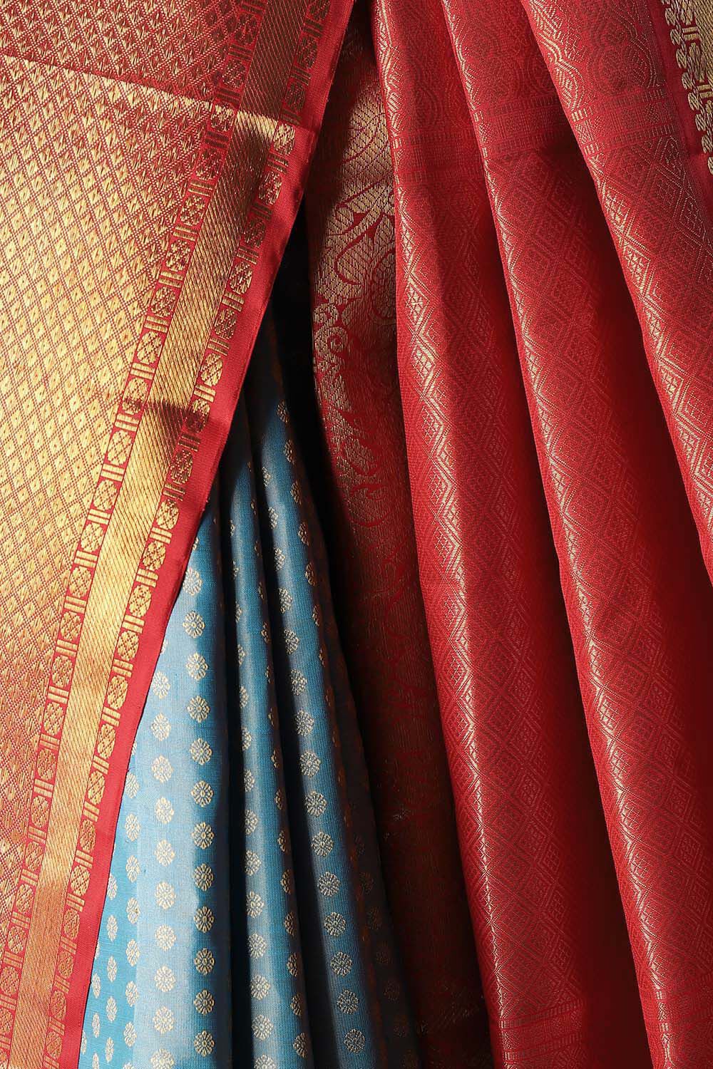 Blue Pure Zari Pure Silk Kanjivaram Saree image number null