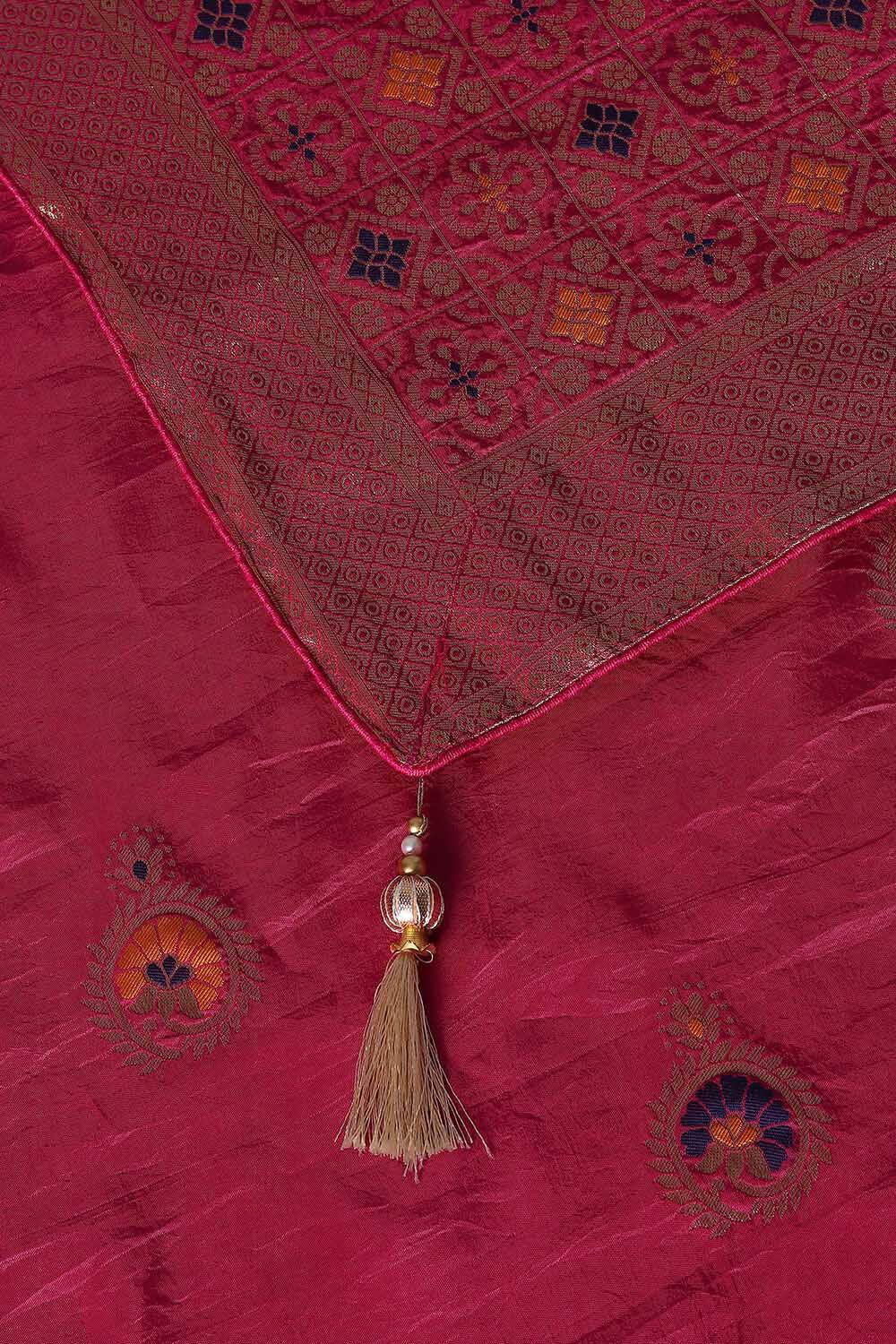 Pink Luxe Woven Saree image number null