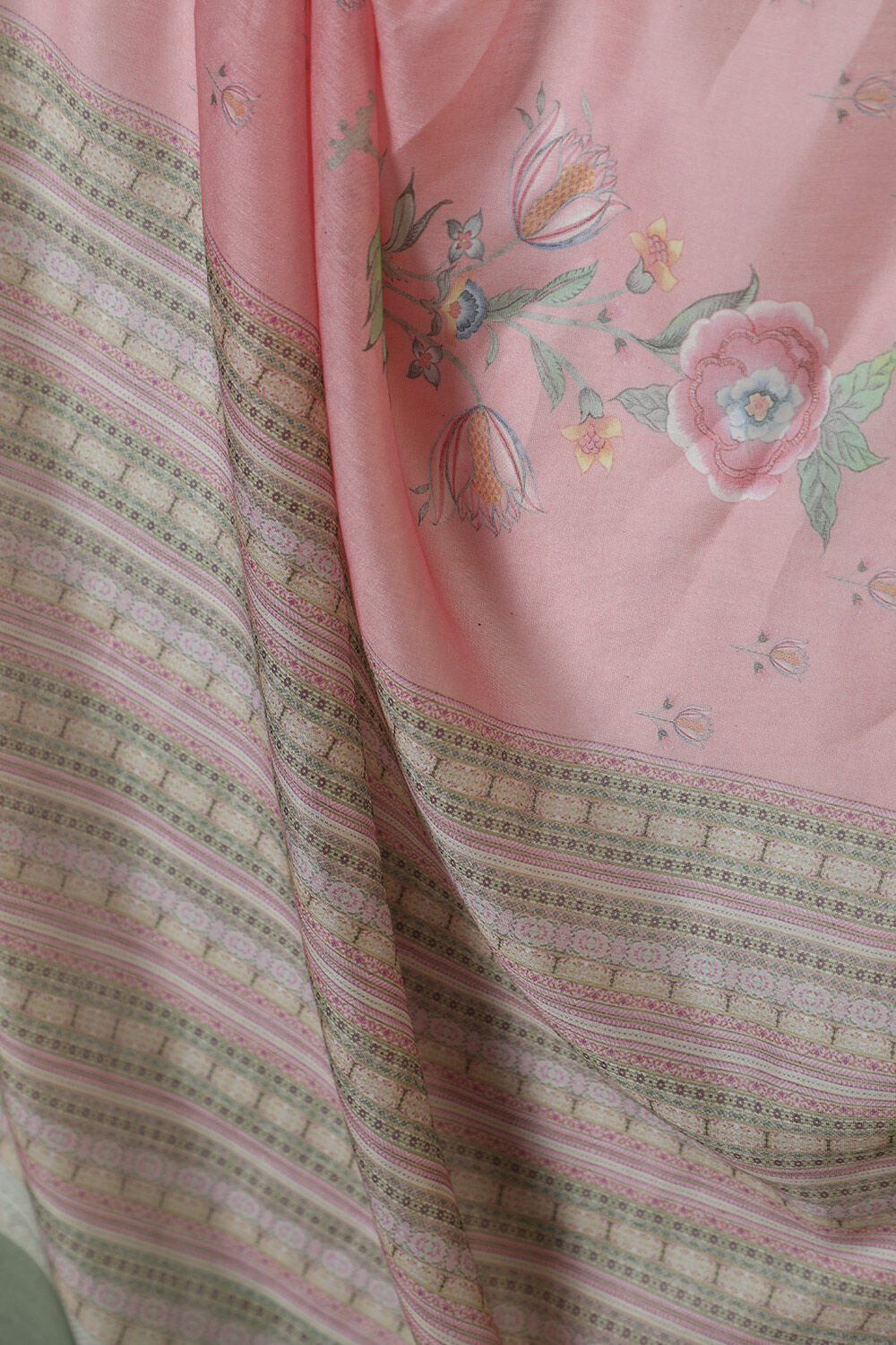 Pink Rajasthan Screen Printed Pure Silk Cotton Saree image number null