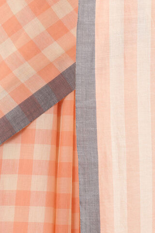 Light Orange Pure Cotton Bengal Saree thumbnail image number null